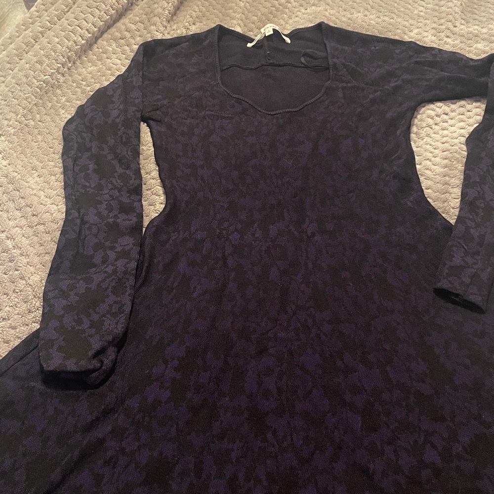 RACHEL Rachel Roy dark purple and Black Knit Sweater Dress.